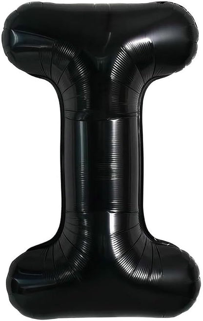 40 Inch Black Letter I Foil Balloon, Large Jumbo Mylar Helium Alphabet Balloon - Image 2