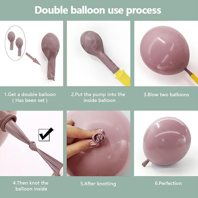 Pink Blue Green Balloon Arch Double Stuffed Dusty Green Pastel Blue Blush Mauve - Image 5