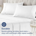 Standard Pillow Cases - 2 Pack - Super Soft Pillowcase Covers - Envelope Enclosure - Hotel Quality Pillow Protectors - Wrinkle Free, Shrink and Stain Resistant - Machine Washable - 20" x 26" (White)