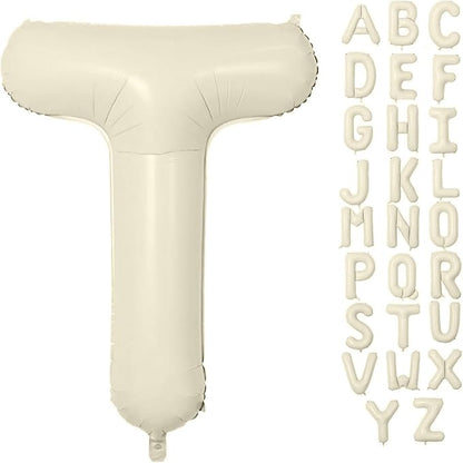 Letter Balloon 40Inch Cream White Big Alphabet Balloons Letter T | Giant Foil by YUNSHANGMO
