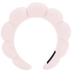 Spa Headbands for Washing Face or Makeup, Sponge Bubble Skincare Headbands, Puffy Terry Cloth Hairband for Women, Skin Care Makeup Headwear Hair Accessories for Girls (Beige)