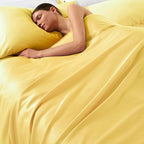 NTBAY Zippered Satin Pillow Cases for Hair and Skin, Luxury Queen Hidden Zipper Pillowcases Set of 2, 20x30 Inches, Yellow