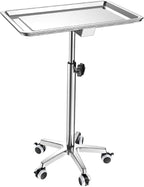 ChoJiah Extra Large Mayo Stand Rolling Salon Tray on Wheels Hairstylist Tray Heavy Duty Tattoo Tray, Ideal Use for for Hair Salon Dental Hairstylist Cart