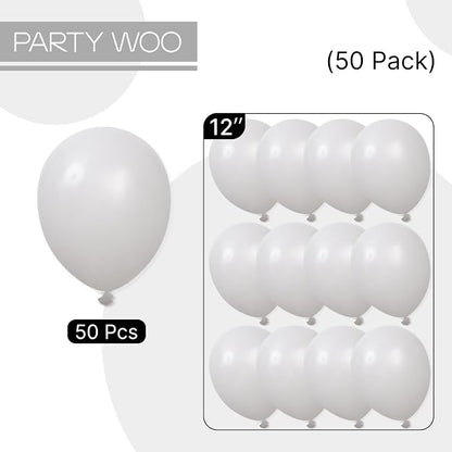 PartyWoo Grey Balloons 50pcs Light Pastel Pale Gray Color 12 Inch | Balloons - Image 6