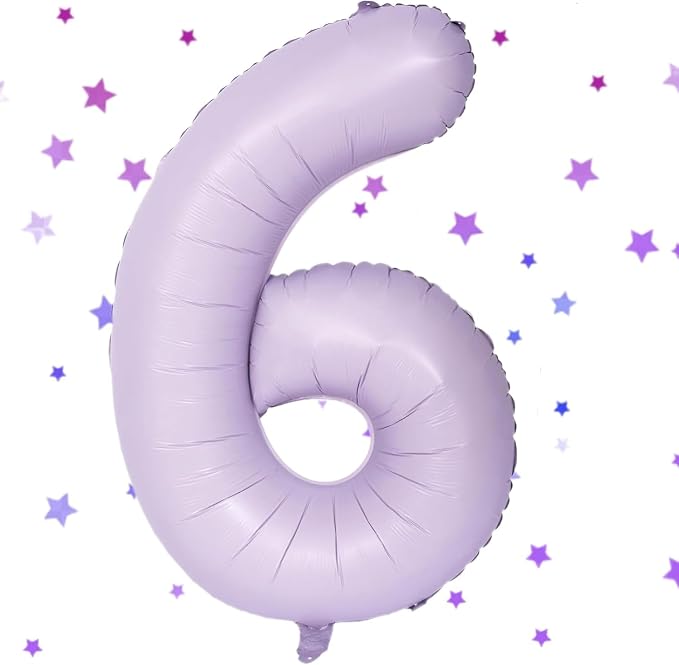 40 Inch Purple Number Balloons Light Purple 6 Balloon Matte Purple Birthday by Yeodong