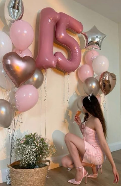 Pearl Pink Number 5 Balloon 40 inch, 5th Birthday Party Balloons Decorations | - Image 4