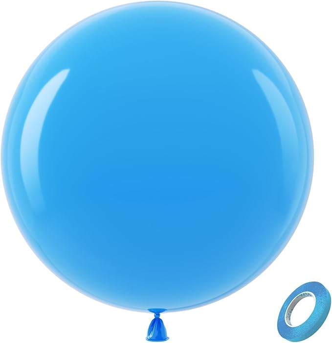 Bezente Blue Giant Latex Round Balloons 36 Inch 8 Pack | Blue Balloons Large by Bezente