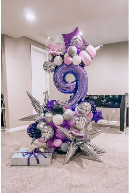 Purple Number 60 Balloon 40 Inch, 60th Birthday Decorations Men Women | Foil - Image 9
