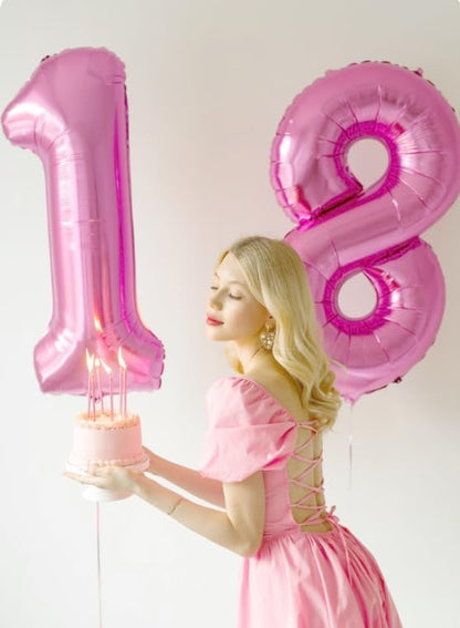 Pink Number 8 Balloon 40 inch, Balloon numbers party supplies, deco photo shoot - Image 4