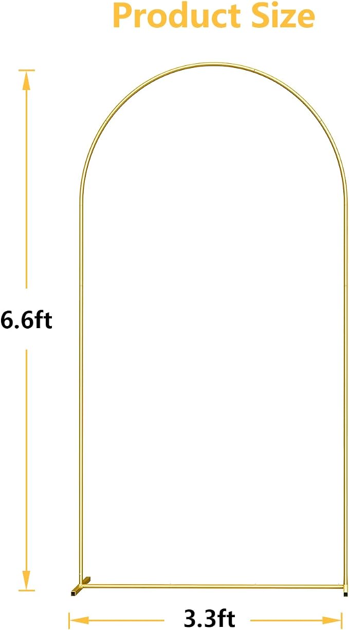 6.6FT Metal Arch Backdrop Stand Gold Balloon Arch Frame - Image 5