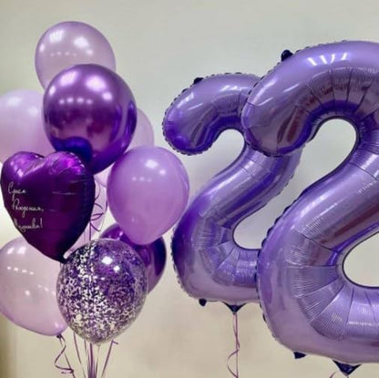 Purple Number 2 Balloon 40 inch, Balloon numbers party supplies, deco photo - Image 7