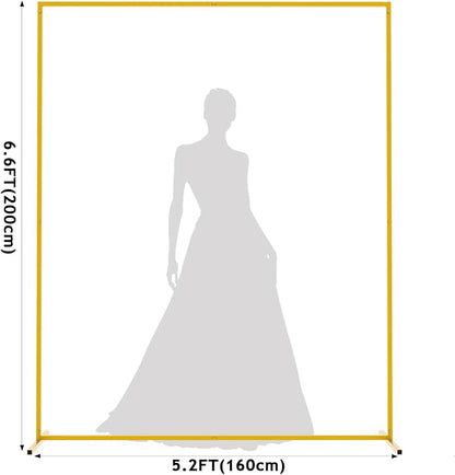 Asee'm 6.6FTx5.2FT Gold Wedding Arch Backdrop Stand Square Metal | Rectangular - Image 2