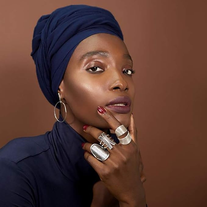 Harewom Head Wraps for Black Women Stretch Head Scarf Long African Hair Wraps Turban Headwraps Jersey Headbands