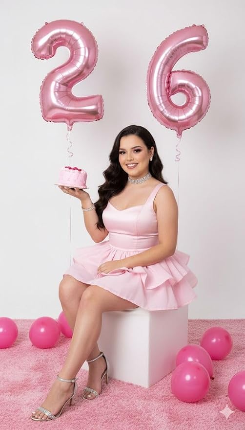 18 Balloon Number 40 Inch Pastel Pink Balloons - Image 4