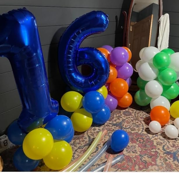 6 Balloon 40 inch Blue Number Balloons - Image 3