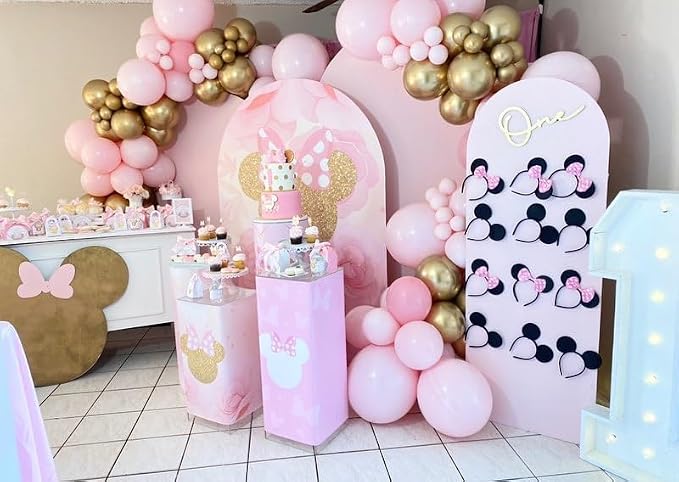 Pink and Gold Balloon Arch Kit, 18 12 10 5 Inch Different Size Balloons - Image 3