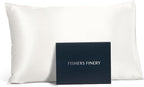 Fishers Finery 19mm 100% Pure Mulberry Silk Pillowcase, Quality Tested (White, S)
