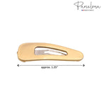 Parcelona French Mini Set of 4 Small Celluloid Acetate Snap Hair Clips No Slip Fashion Durable Styling Women Hair Accessories Girls Snap Hair Barrette, Made in France (Golden-Silver)