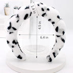 Spa Headbands for Washing Face or Makeup, Sponge Bubble Skincare Headbands, Puffy Terry Cloth Hairband for Women, Skin Care Makeup Headwear Hair Accessories for Girls(Leopard White)