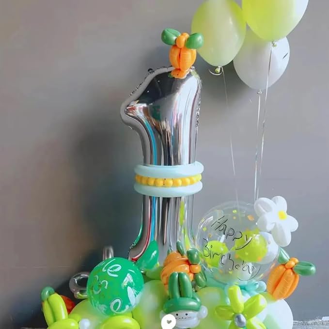 40 inch Silver Number Balloon Giant Foil Helium Balloons Silver Number 1 Balloon - Image 3