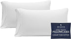Beckham Hotel Collection Cooling Pillowcases for Hot Sleepers, King Size Set of 2, Cool Bedding, Envelope Closure, Silky Soft, Breathable, Moisture-Wicking, White