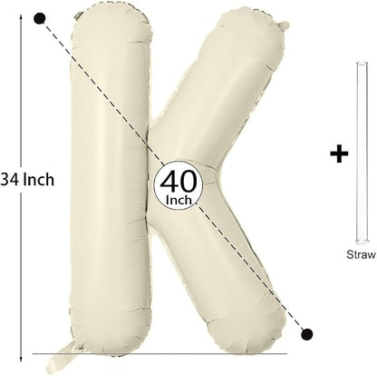 Letter Balloon 40Inch Cream White Big Alphabet Balloons Letter K | Giant Foil - Image 2