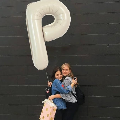 TONIFUL 40 Inch Large Cream White Letter P Balloons Giant Alphabet Letter - Image 5