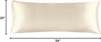 BEDELITE Satin Body Pillow Cover, Super Soft and Cooling Body Pillow Pillowcase for Hair and Skin, Breathable Silky Full Long Pillowcase Cover(20"x54", Beige)