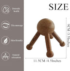 Wooden Trigger Point Massage Tool,Spider Shape 5 Legs Massager,Scalp Massager Scraping Tool for Back,Neck,Shoulder and More