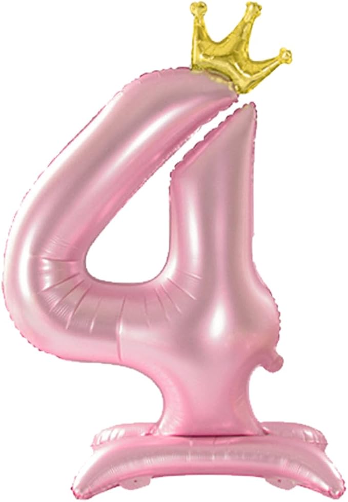 42 Inch Pink Foil Number 4 Balloon, 4th Pink Birthday Decorations | Giant by Alainzeo