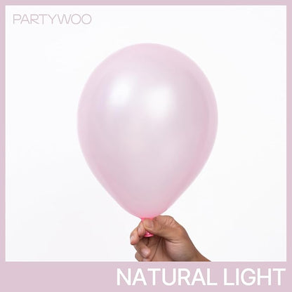 PartyWoo Pearl Pink Balloons 50pcs Light Pastel Baby Pale Pink Color | 12 Inch - Image 2