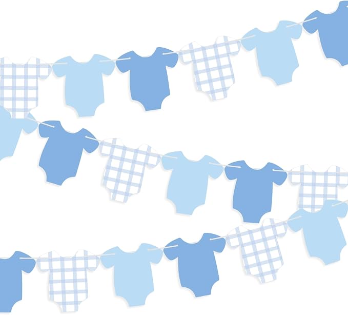 Weysat 2 Pcs Baby Clothes Banner Baby Boys Girls Shower Decorations Blue by Weysat