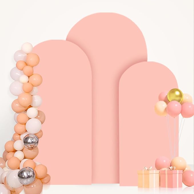 FANPROMS Wedding Arch Covers Set of 3 Dusty Rose Arch Covers Stretchy Fabric - Image 5