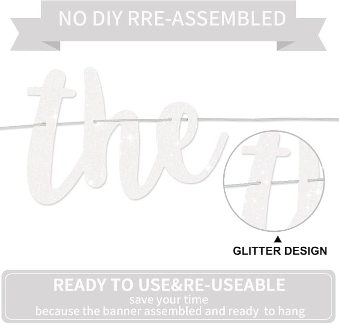 BEISHIDA White Pre-Strung Glitter The Beginning of A New Chapter Banner | - Image 3