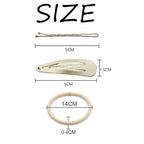 Dofash Hair Clip Set, 102 Counts Set Braided Hair Clips For Women (Bobby Pins 60pcs + Hyper Elastics Ties 30pcs + Snap Hair Clips 12PCS - Blonde)