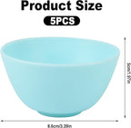 5 Pcs Silicone Facial Mask Mixing Bowls Set,Multi colored Reusable Silicone Bowls for Diy Face Mask Mixing Tool for Facial Mask,Hair Dye,Other Skincare Products