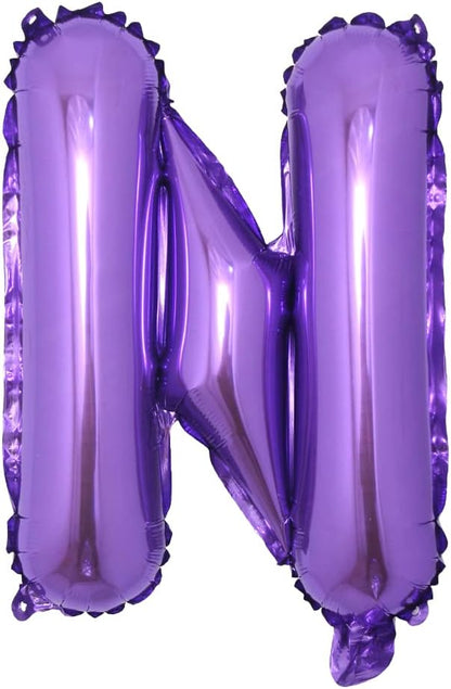 16 inch Purple Alphabet Letter and Number Balloons Set Package, Aluminum by RUIANSI