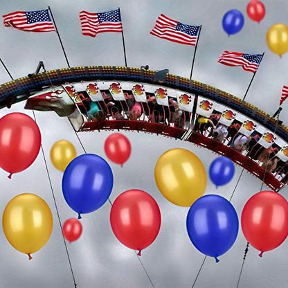 TecUnite 100 Pcs Red Blue Yellow Latex Balloons 13 Inch Colorful Round Balloons - Image 3