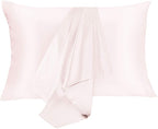 Silk Pillowcase for Hair and Skin 2 Pack 100% Mulberry Silk Bed Pillowcase Hypoallergenic Soft Breathable Both Sides Silk Pillow Case with Hidden Zipper, Pillow Cases (King, Light Pink)