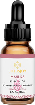 100% Pure Manuka Essential Oil 0.34 Fl Oz, Therapeutic Grade Manuka Oil in Amber Glass Bottle with Dropper for Diffuser Massage Skin Care