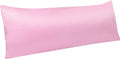 NTBAY Zippered Satin Body Pillow Pillowcase, Silky Slip Cooling Body Pillow Cover, Long Side Hidden Zipper, 20x54 Inches, Light Pink