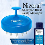 Nizoral Hair Shampoo Brush with Soft Silicone Scalp Massager Brush Head, for All Hair Types, Deep Cleanses Scalp and Removes Dead Flaky Skin and Residue, Pack of 2