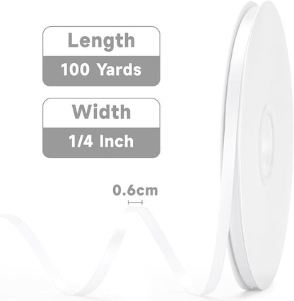 KINGLAKE White Satin Ribbon - Image 2