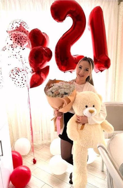 Red Number 1 Balloon 40 inch, Balloon numbers party supplies, deco photo shoot - Image 7