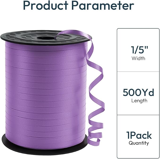 Premium Light Purple Curling Ribbon, 1/5" Wide x 500 Yards Christmas Curling - Image 2