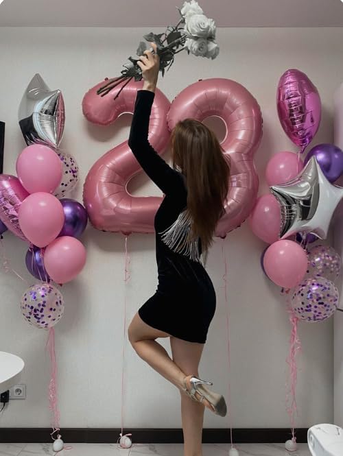 Pearl Pink Number 3 Balloon 40 inch, Balloon numbers party supplies, deco photo - Image 3