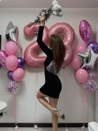 Pearl Pink Number 3 Balloon 40 inch, Balloon numbers party supplies, deco photo - Image 3