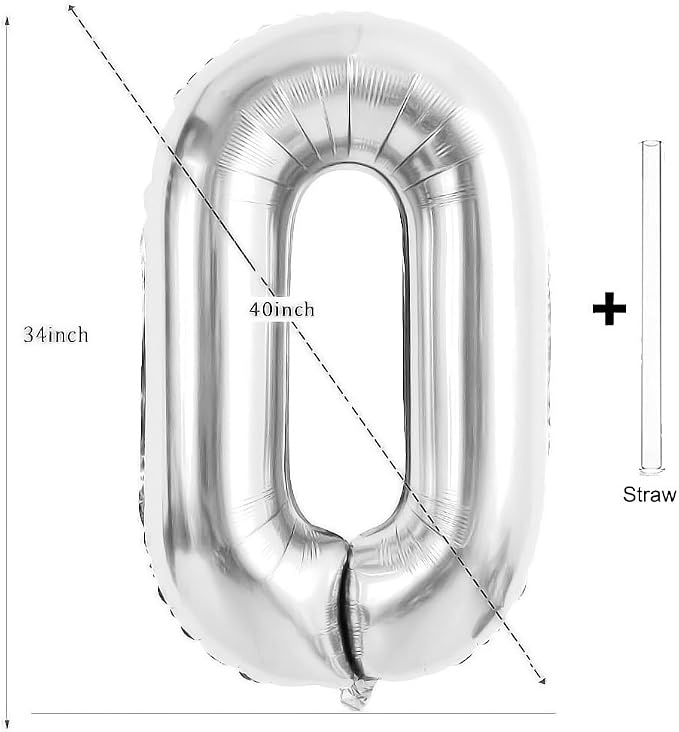 Silver Letter Balloons 40 Inch Large Alphabet Balloon Letter O | Foil Mylar Big - Image 2