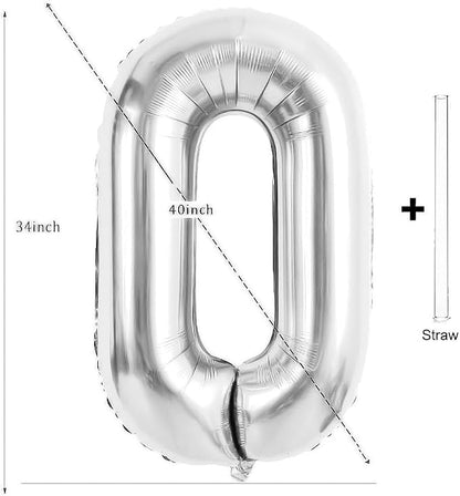 Silver Letter Balloons 40 Inch Large Alphabet Balloon Letter O | Foil Mylar Big - Image 2
