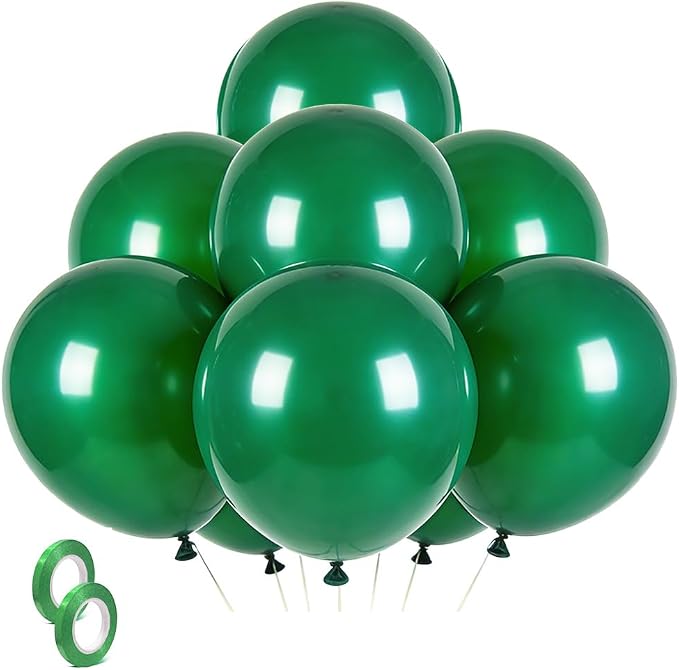 Green Balloons Green Birthday Decorations 30 Pack 18 inch Round Party Balloons by BOMSI